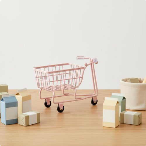 Miniature supermarket trolley - miniature,